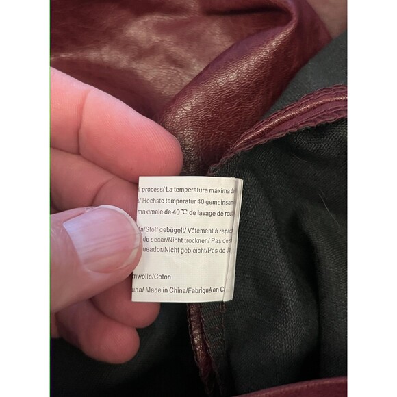 Zeagoo Skirt Womens Large Burgundy Faux Leather Mini Zip Back Lined Bodycon - Picture 5 of 5